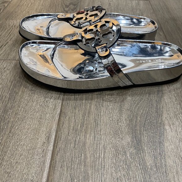 Tory Burch Miller Cloud Sandals in Argento Size 7.5 - Picture 2 of 14